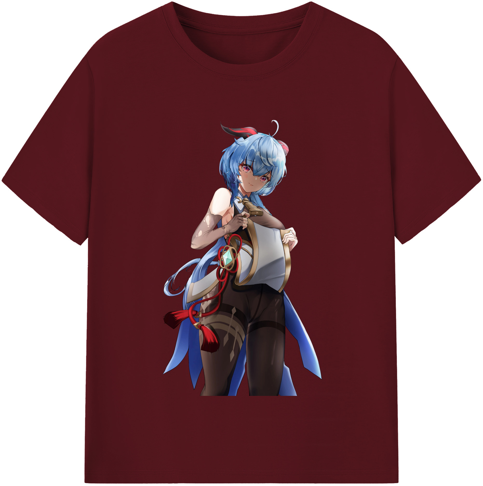 げんし神 甘雨 かんう genshin Ganyu 綿100％半袖Tシャツ（フロントプリント）